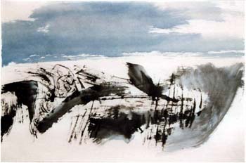 04 Vent 1993 Encre sur papier 47 x 70cm ( collection privee )